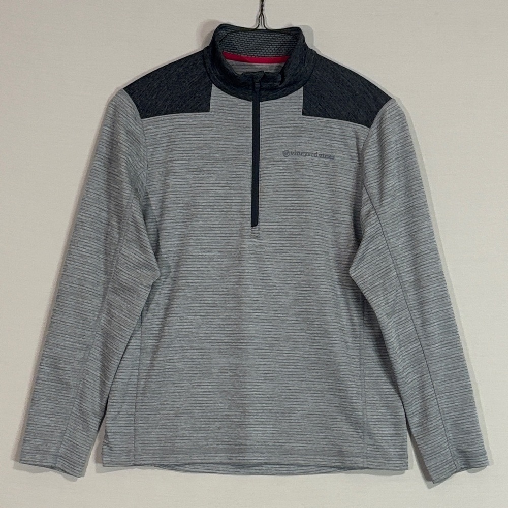 Vineyard Vines Performance 1/4 Zip Pullover Gray Mens Medium